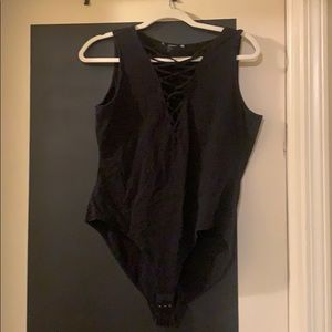 Black CrossFront bodysuit
